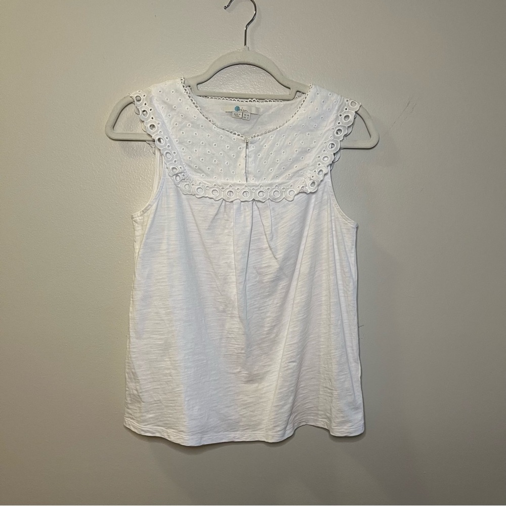 Boden White Lace Tank Top